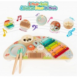 Baby Toys Musical Instruments All-in-one Musical Toys for Toddlers 1-3 (Includes Xylophone Drum Cymbal Guiro Gears) Wooden Mo...