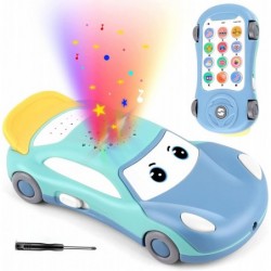 Baby Toy for 1 Year Old Boy Kids Phone Cars Early Education Learning Baby Musical Car Phone Toys with Star Light and Sound To...