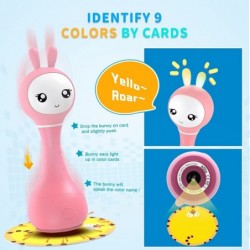 Smarty Bunny Shake & Tell Newborn Musical Toy Rattle Teether with Color Learning / Music / Song / Bedtime Story Chew-Safe Lum...