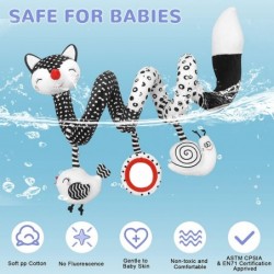 Euyecety Baby Spiral Plush Toys Black White Stroller Toy Stretch & Spiral Activity Toy Car Seat Toys Hanging Rattle Toys for ...