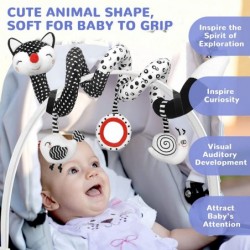 Euyecety Baby Spiral Plush Toys Black White Stroller Toy Stretch & Spiral Activity Toy Car Seat Toys Hanging Rattle Toys for ...