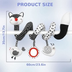 Euyecety Baby Spiral Plush Toys Black White Stroller Toy Stretch & Spiral Activity Toy Car Seat Toys Hanging Rattle Toys for ...