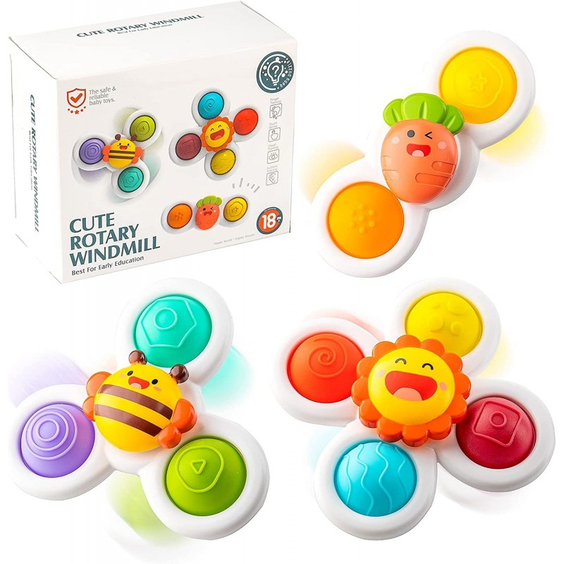 Suction Cup Spinner Toys Baby Toys Sensory Toys Bath Toys Dimple Toys Spinning Toy for Toddlers Eearly Education Toys Gifts f...