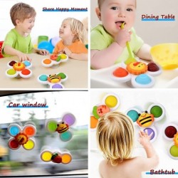 Suction Cup Spinner Toys Baby Toys Sensory Toys Bath Toys Dimple Toys Spinning Toy for Toddlers Eearly Education Toys Gifts f...