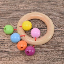 Baby Rattle Set 4 Pack Colorful Wooden Educational Grasping Rattle for Newborn Montessori Hand Bell Toy Suitable from Birth $...