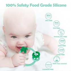 Silicone Teether for Babies Infants & Toddlers | Two Silicone Rings and Relief & Soothing | BPA Free | Ages 6 - 12 Months and...