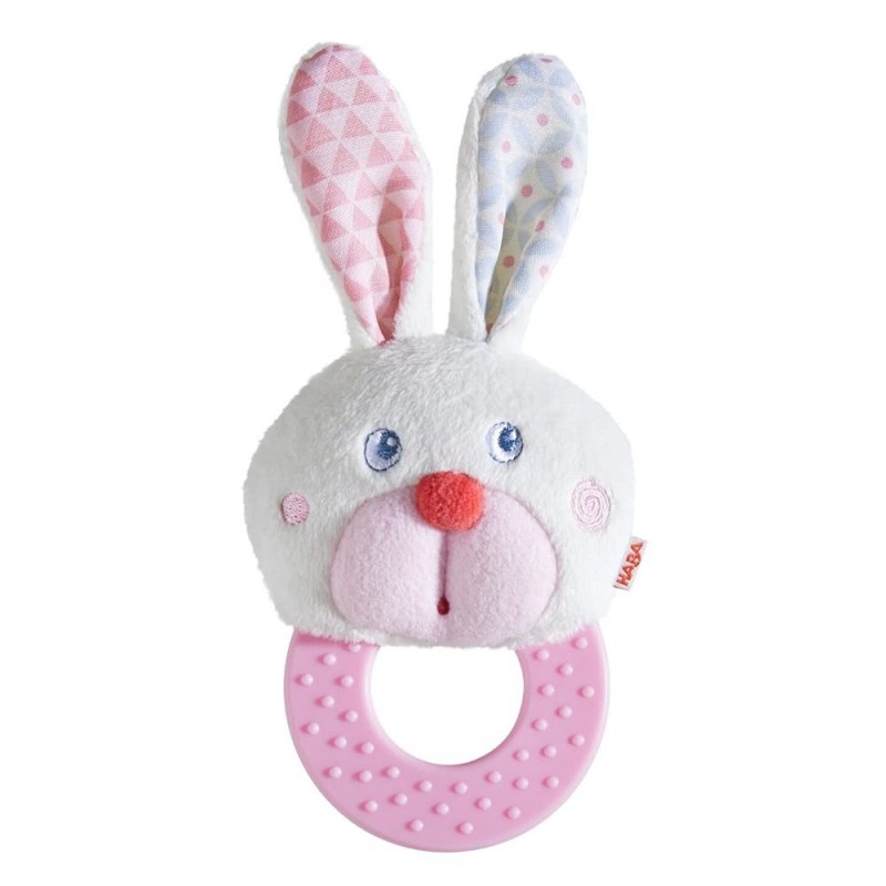 Chomp Champ Bunny Teether - with Crinkle Ears and Plastic Teething Ring for Babies from Birth and Up $16.21 Baby Teether Toys