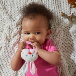 Chomp Champ Bunny Teether - with Crinkle Ears and Plastic Teething Ring for Babies from Birth and Up $16.21 Baby Teether Toys