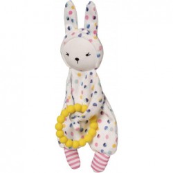 Cherry Blossom Days Baby Bunny Soothing Mini Blankie with Removable Silicone Teether $16.54 Baby Teether Toys