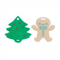 All Silicone Holiday Tree & Gingerbread Man Cookie Teether – 2 Pack 3+ Months $17.43 Baby Teether Toys