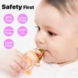 Baby Food Feeder Fruit Feeder Pacifier (2 Pack) - Silicone Fresh Food Feeder with 6 Replaceable Silicone Teething Pacifiers I...