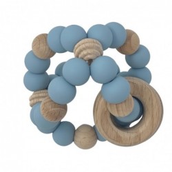 Silicone Baby Sensory Wood Teether Ball (Dusk Blue) $18.20 Baby Teether Toys