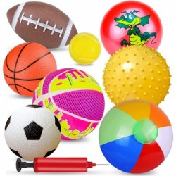 Ball for Kids Toddlers Sports Toys for 3 4 5 6 Years Old Boys Girls Party Favors Inflatable Bouncy Soccer Basketball Tennis F...