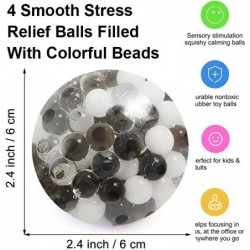 Stress Balls for Kids and Adults (4 PCS) Squishy Balls with Water Bead Squeeze Ball to Relax Focus Decompress Anxiety Relief ...