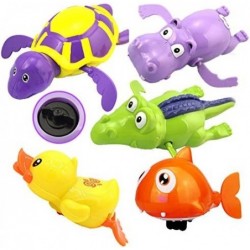 5 Pack Pool Float Bath Toys Wind Up Swimming Bathtub Animals for Boys Girls Toddlers Fish + Tortoise + Hippocampus + Crocodil...