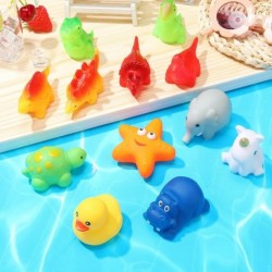 12 Packs Light up Dinosaur Unicorn Bath Toy Set Flashing Color Changing Light in Water Floating Rubber Bathtub Toys for Teens...