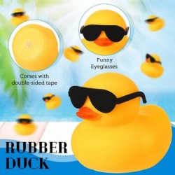 12 Pcs Rubber Ducks with 12 Sunglasses/ Hats/ Earphone/ Headwear/ Scarf Bath Toys Bathtub Duckies Mini Duck for Float Bathtub...