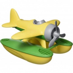 Seaplane Yellow/Green CB - Pretend Play Motor Skills Kids Bath Toy Floating Vehicle. No BPA phthalates PVC. Dishwasher Safe R...