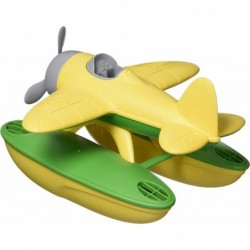 Seaplane Yellow/Green CB - Pretend Play Motor Skills Kids Bath Toy Floating Vehicle. No BPA phthalates PVC. Dishwasher Safe R...