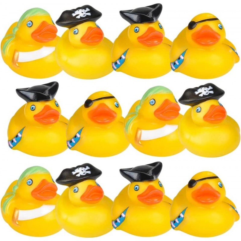 2 Inch Pirate Rubber Duckies Pack of 12 Cute Duck Bath Tub Pool Toys Ideal for Pirate-Themed Parties and Celebrations Fun Dec...