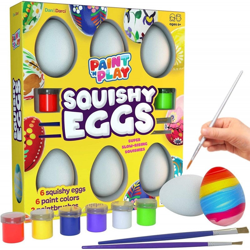 Egg Squishy Painting Kit - Arts and Crafts for Girls and Boys - Kids Easter Art Activities - Craft Gift for Kids Ages 4 5 6 7...