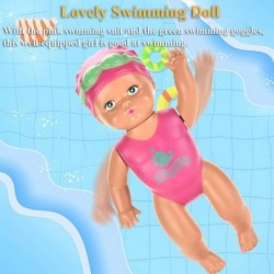 Swimming Doll Windup 6 Inch Swimming Girl Bath Toy Bathtub Swimming Doll Clockwork Swimming Tub Toy Backstroke Freestyle Swim...