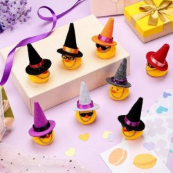 8 Sets Yellow Rubber Mini Duck with Halloween Witch Hat Sunglasses and Necklaces Tiny Ducks Cute Rubber Ducky Bath Toy Squeak...