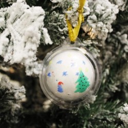 Christmas Bath Bombs with Toys Inside 6 Packs Bubble Bath Bombs Christmas Tree Ornament with Christmas Figure Toys SPA Bath F...