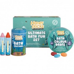 Ultimate Bath Fun Set - Non Toxic Bath Crayons (7 Pack) and Bath Color Tablets (36 Drops) for Hours of Creative Bathtub Fun -...