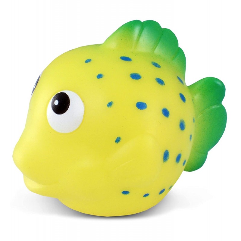 DolliBu Reef Fish Bath Buddy Squirter - Floating Yellow Fish Rubber Bath Toy Fun Water Squirting Bathtime Play for Toddlers S...