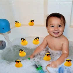 14 Pcs Rubber Ducks with Sunglasses Mini Rubber Duck Bath Toys Float and Squeak Bath Ducky for Bathtub Bathroom Baby Shower B...