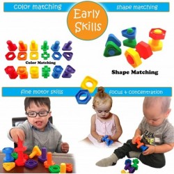 Jumbo Nuts and Bolts Toddler Toys Montessori Toys Building Construction Set | 12 pc Occupational Therapy Tools Matching Fine ...