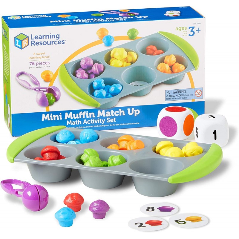 Mini Muffin Match Math Activity Set - 76 Pieces Ages 3+ Counting Games for Kids Preschool Learning Toys Homeschool Learning T...