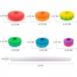 (1 PCS) Spinning Stacking Toys Spin Toys for Toddlers 1-3 Strong ABS Plastic Rainbow Spin Tower Autism Spin Stack Toys Suitab...