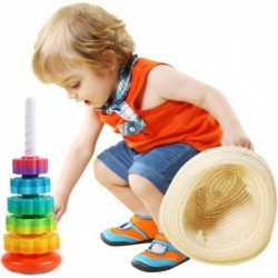 (1 PCS) Spinning Stacking Toys Spin Toys for Toddlers 1-3 Strong ABS Plastic Rainbow Spin Tower Autism Spin Stack Toys Suitab...