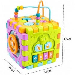 Activity Cube Baby Toys 6 in 1 Multi-Purpose Learning Cube with Music Activity Center Shape Sorter Toy Gift for 18M+ Year Old...