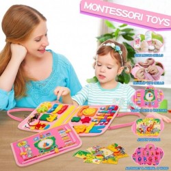 Busy Board for Toddlers 1 2 3 4 Year Old Sensory Activity Board for Learning Toys Travel Toys for Toddlers 1-3 Montessori Toy...