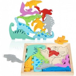 Dinosaur Toys for 2 Year Old Boy Montessori Toys for 2 1 3 4 Year Old Boy Gifts Wooden Dinosaur Puzzles for Kids Ages 2-4-8 T...