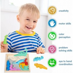 Dinosaur Toys for 2 Year Old Boy Montessori Toys for 2 1 3 4 Year Old Boy Gifts Wooden Dinosaur Puzzles for Kids Ages 2-4-8 T...