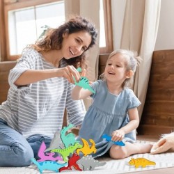 Dinosaur Toys for 2 Year Old Boy Montessori Toys for 2 1 3 4 Year Old Boy Gifts Wooden Dinosaur Puzzles for Kids Ages 2-4-8 T...