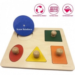 Montessori Multi Shape Wooden Puzzle Toy Baby Toddler First Jumbo Wood Peg Educational Basic (5 Geometry Shape) $25.08 Early ...