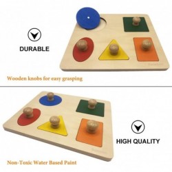 Montessori Multi Shape Wooden Puzzle Toy Baby Toddler First Jumbo Wood Peg Educational Basic (5 Geometry Shape) $25.08 Early ...