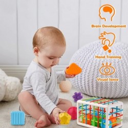 Baby Shape Sorting Toy Montessori Toys for 1 2 3 Year Old Babies Shape Sorter for Early Educational Babies and Toddlers(12PCS...