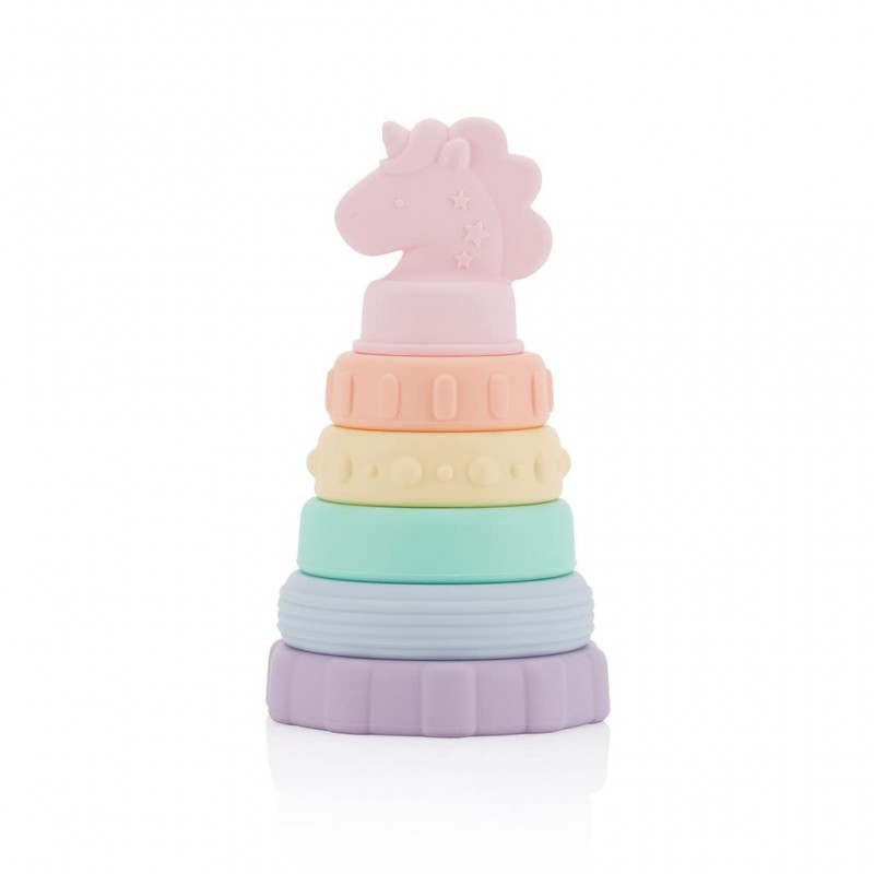 – Silicone Stacking & Teething Toy Features 6 Stacking Rings Made of Food Grade Silicone Each Ring is Numbered and Includes M...