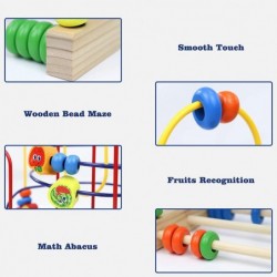 Baby Wooden Toys for 12 - 18 Months Toddlers Bead Maze Activity Cube Montessori Roller Coaster Developmental Learning Birthda...