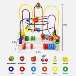 Baby Wooden Toys for 12 - 18 Months Toddlers Bead Maze Activity Cube Montessori Roller Coaster Developmental Learning Birthda...