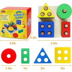 Montessori Toys for 2 Year Old Toddlers Boys Girls Wooden Learning Toys for Toddlers Kids Preschool Educational Sorting & Sta...