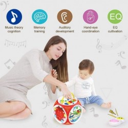 Toddler Activity Cube 6 in 1 Busy Learning Shape Sorter Toy with Music Keyboard Gear Sound & Light Early Educational Toy Birt...