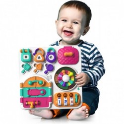 Busy Board for Toddler Latches and Doors Busy Board with Sounds Portable Educational Learning Toy with Locks Latches Keys ABS...