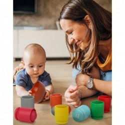 Montessori Toys Wooden Balls in Cups Large Size 40mm Rainbow Colorful Matching and Counting Toy… $64.52 Early Development & A...